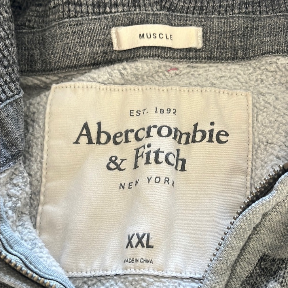 Abercrombie & Fitch Gray Zip-Up Hoodie XXL